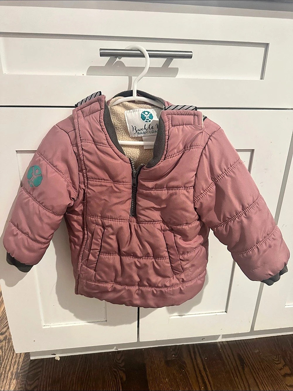 Buckle Me Pink Puffer Jacket Baby 18M